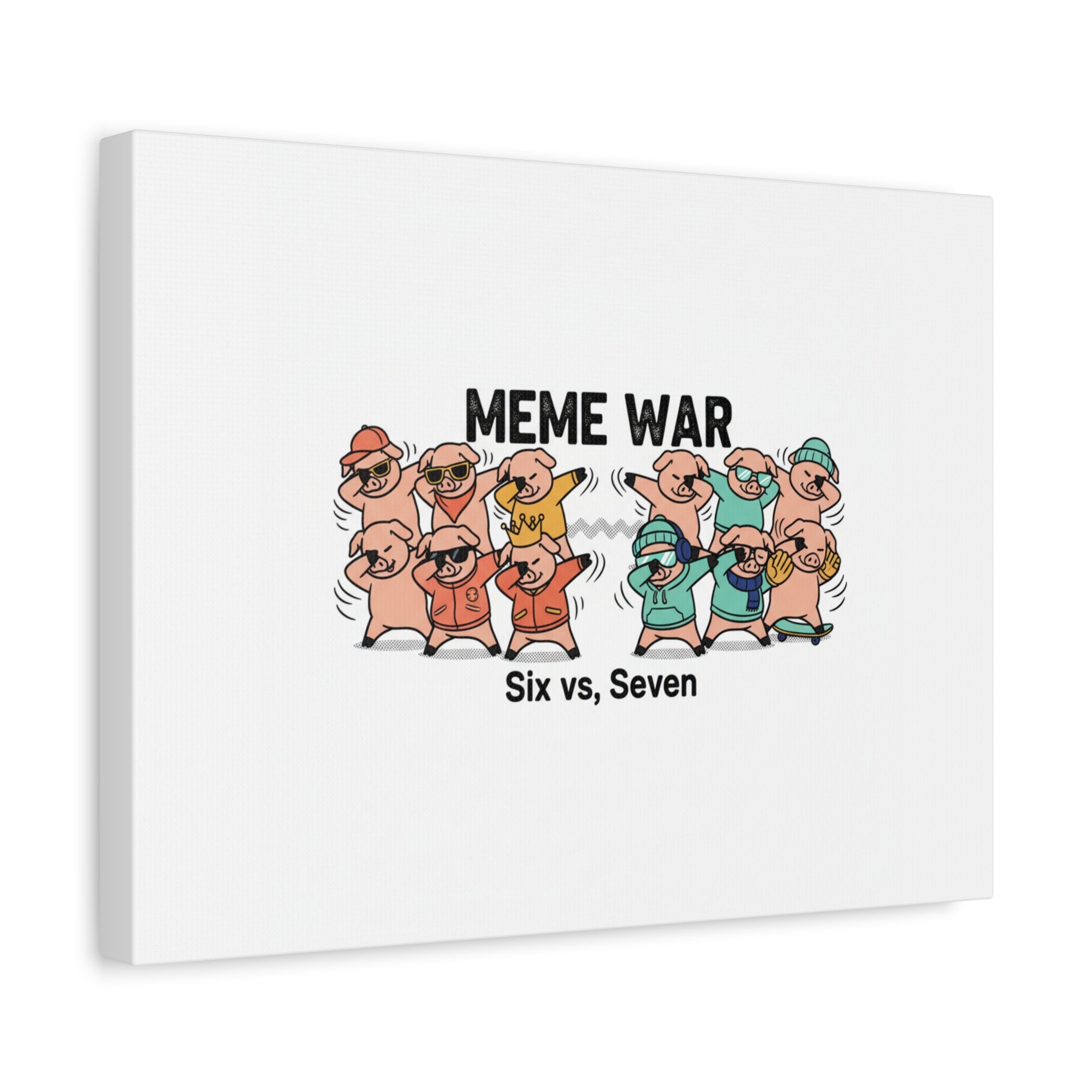 Meme War: Six vs. Seven Canvas Wall Art