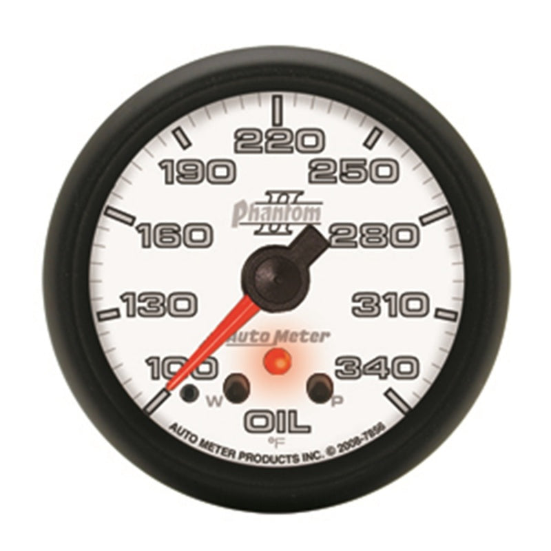 AutoMeter Gauge Oil Temp 2-5/8in. 340 Deg. F Stepper Motor W/ Peak & Warn Phantom II 7856
