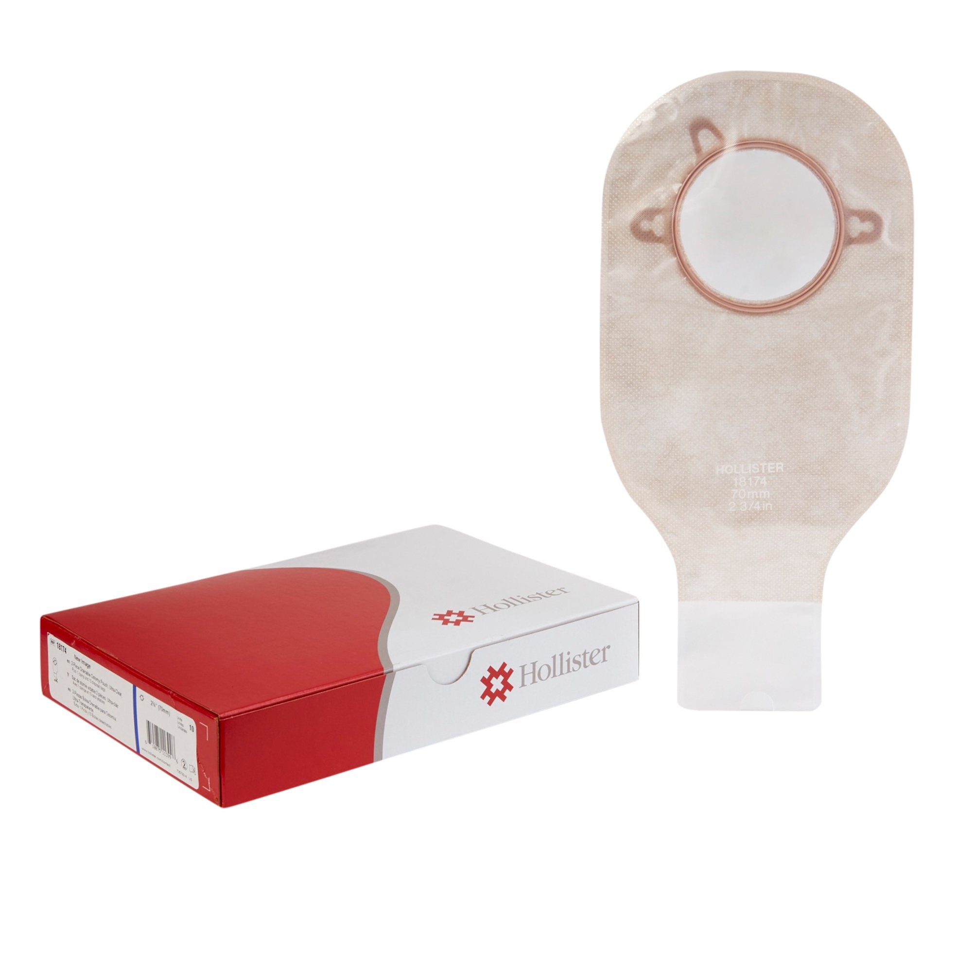 New Image™ 2-Piece Ultra-Clear Ostomy Pouch, Pre-cut to Fit 70 mm Stomas, Blue 18174