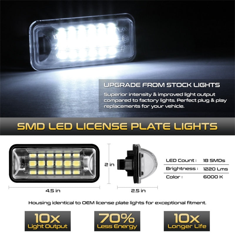 SPYDER Xtune 13-18 Subaru BRZ T10 Connector LED License Plate Bulb Assembly White 5500K LAC-LP-SWRX08 -Pair 9045127