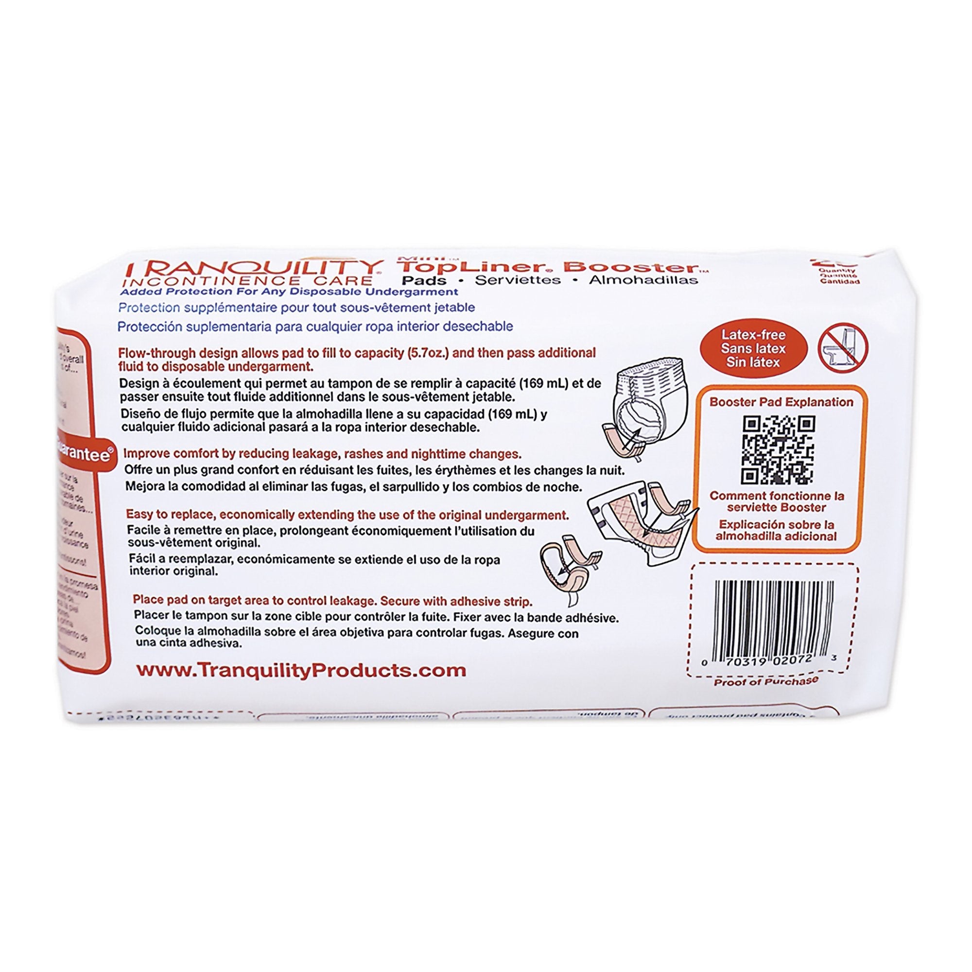 TopLiner™ Mini Incontinence Booster Pad, 2¾ x 10½ Inch 2072