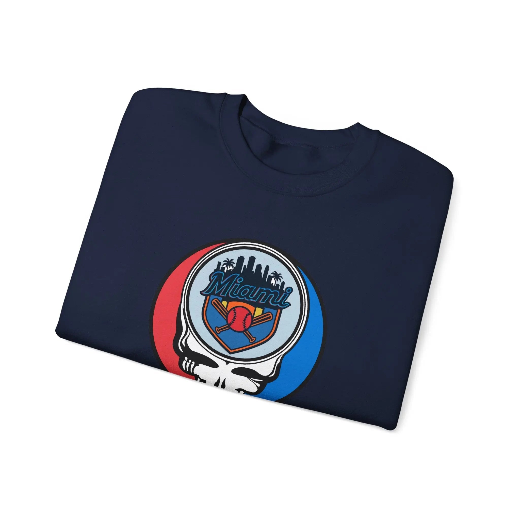 Miami Marlins Original Stealie Grateful Dead Crewneck Grateful Dead Sweatshirt