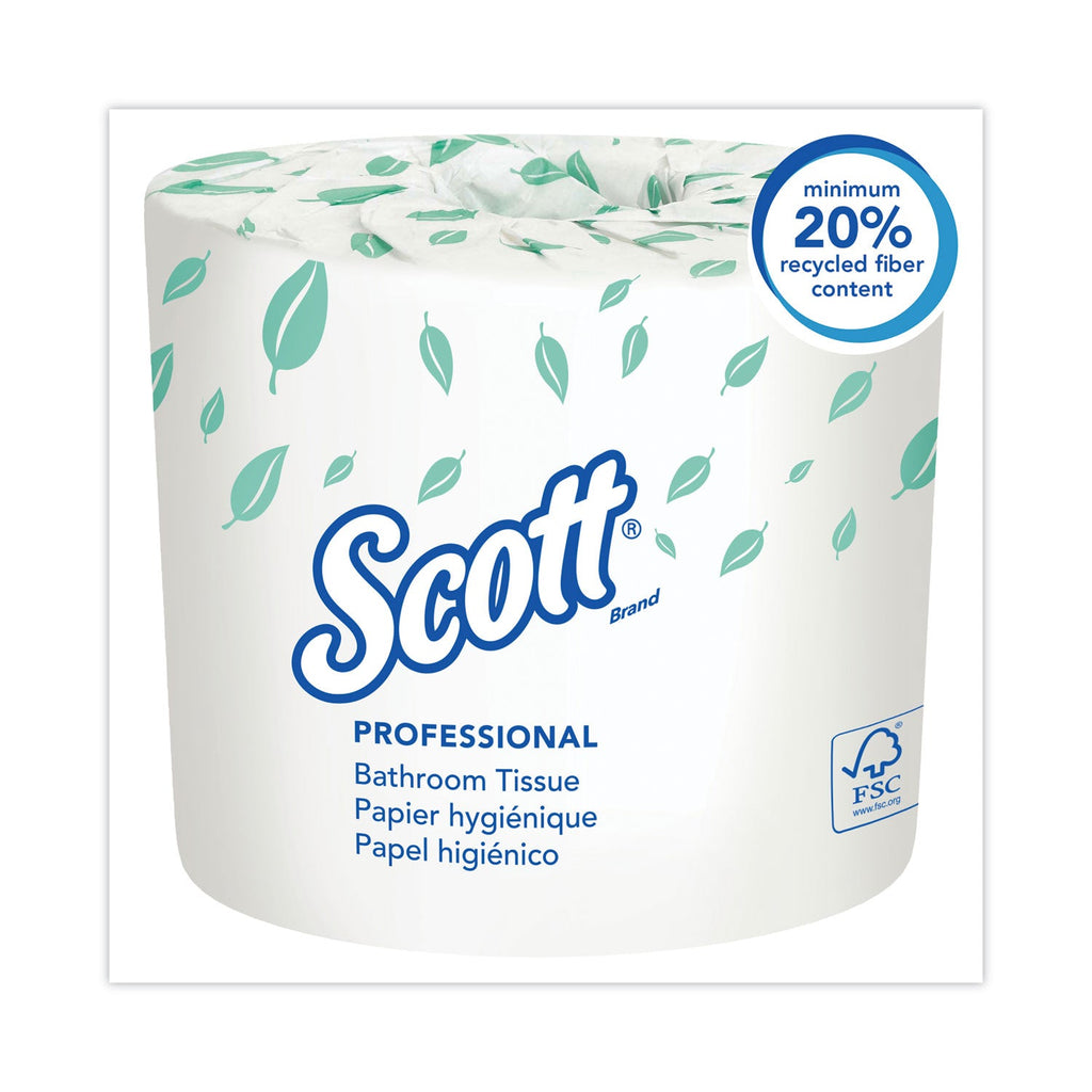 Scott Essential Standard Roll Bathroom Tissue for Business, Septic Safe, 2-Ply, White, 550 Sheets/Roll, 80/Carton