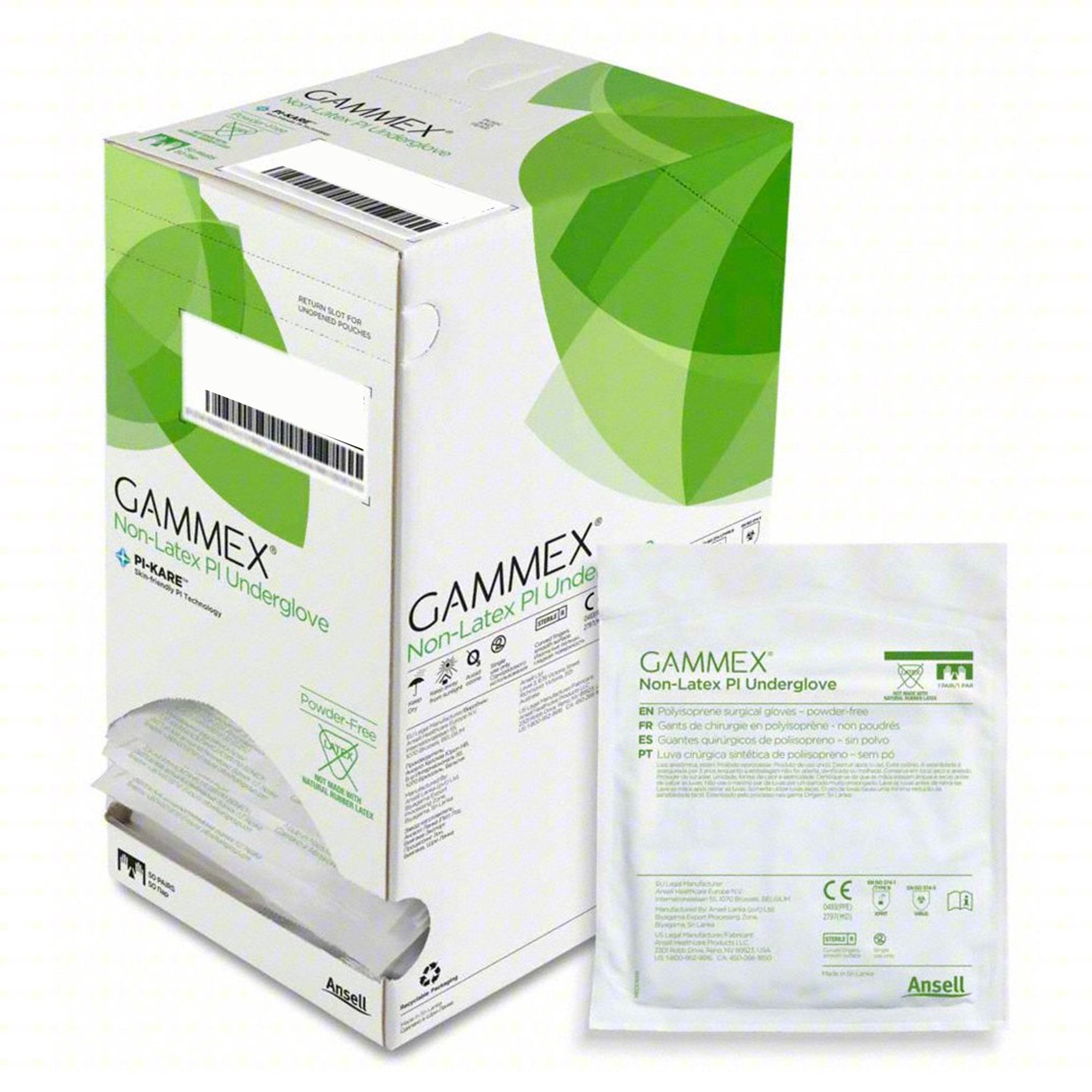 Gammex® Non-Latex PI Polyisoprene Surgical Underglove, Size 7, Green 20687270