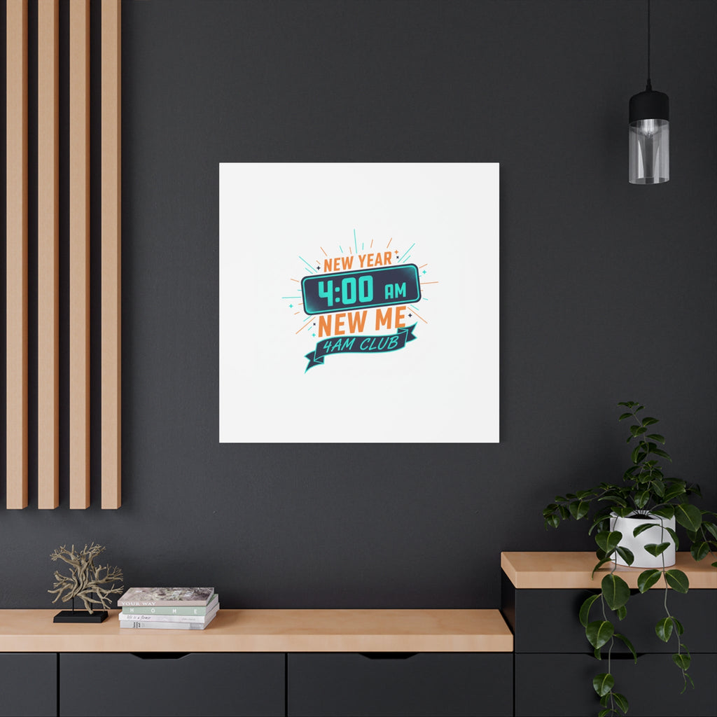 4AM Club New Year Graphic Canvas | Holiday Party Novelty, Festive New Year Decor
