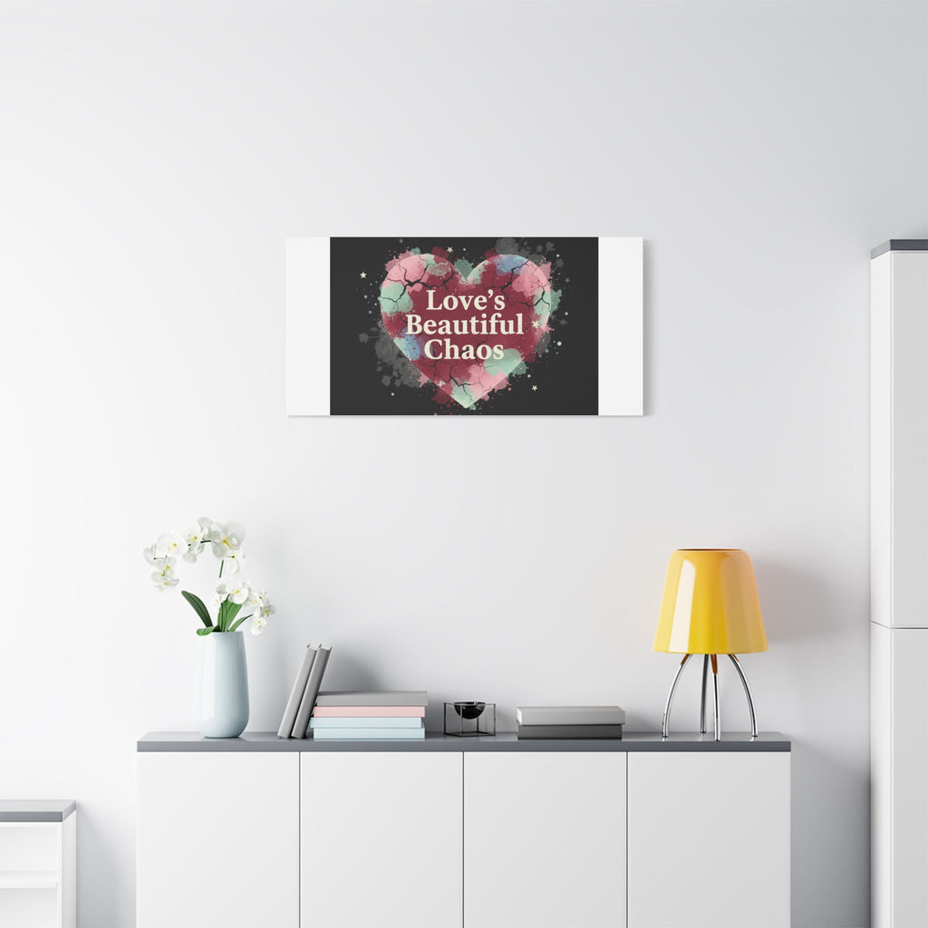 Love's Beautiful Chaos Canvas Print | Soft Grunge Hearts, Distressed Heart Art