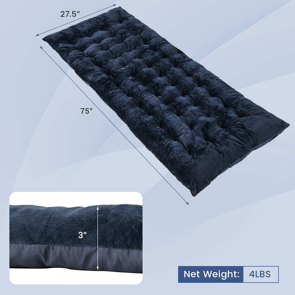 75 x 27.5 Inch Camping Cot Pads with Soft and Breathable Crystal Velvet