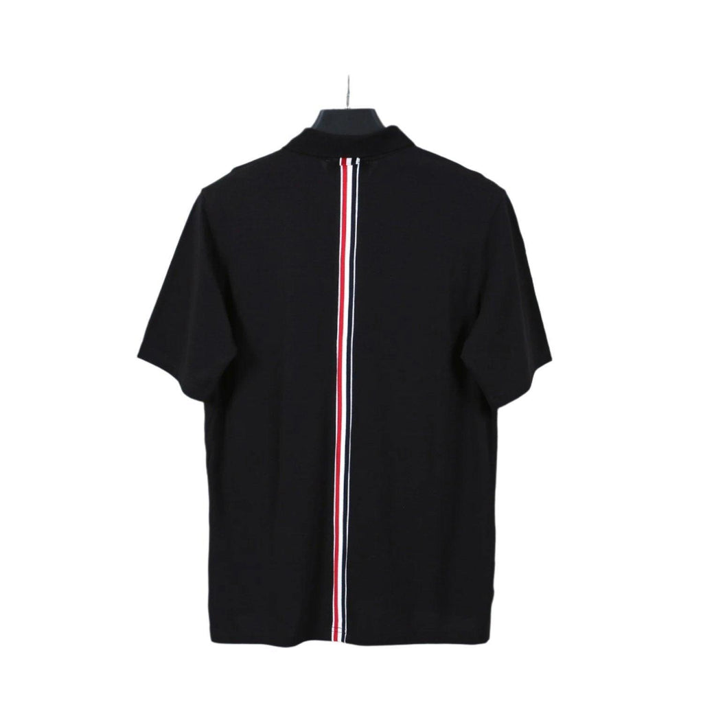 Thom Browne Black T-Shirt with Collar