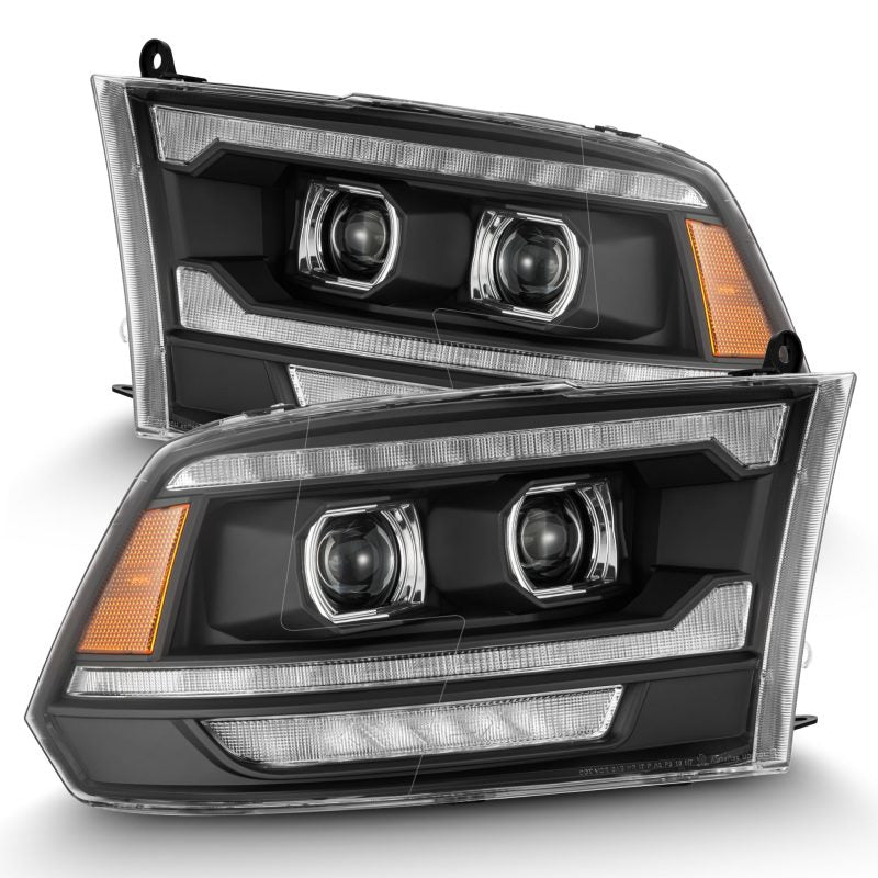 AlphaRex 09-18 Ram 1500/2500 PRO-Series Proj Headlights Black w/Sequential Signal and Top/Middle DRL 880561 *Discontinued