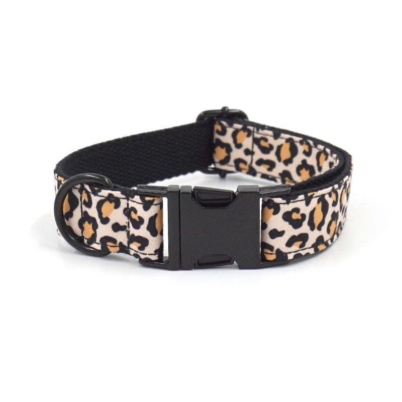 Pet Dog Black Buckle Collar Leash Set