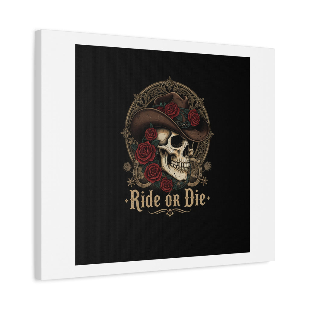 Ride or Die Skull Canvas | Western Skull Art, Gothic Americana