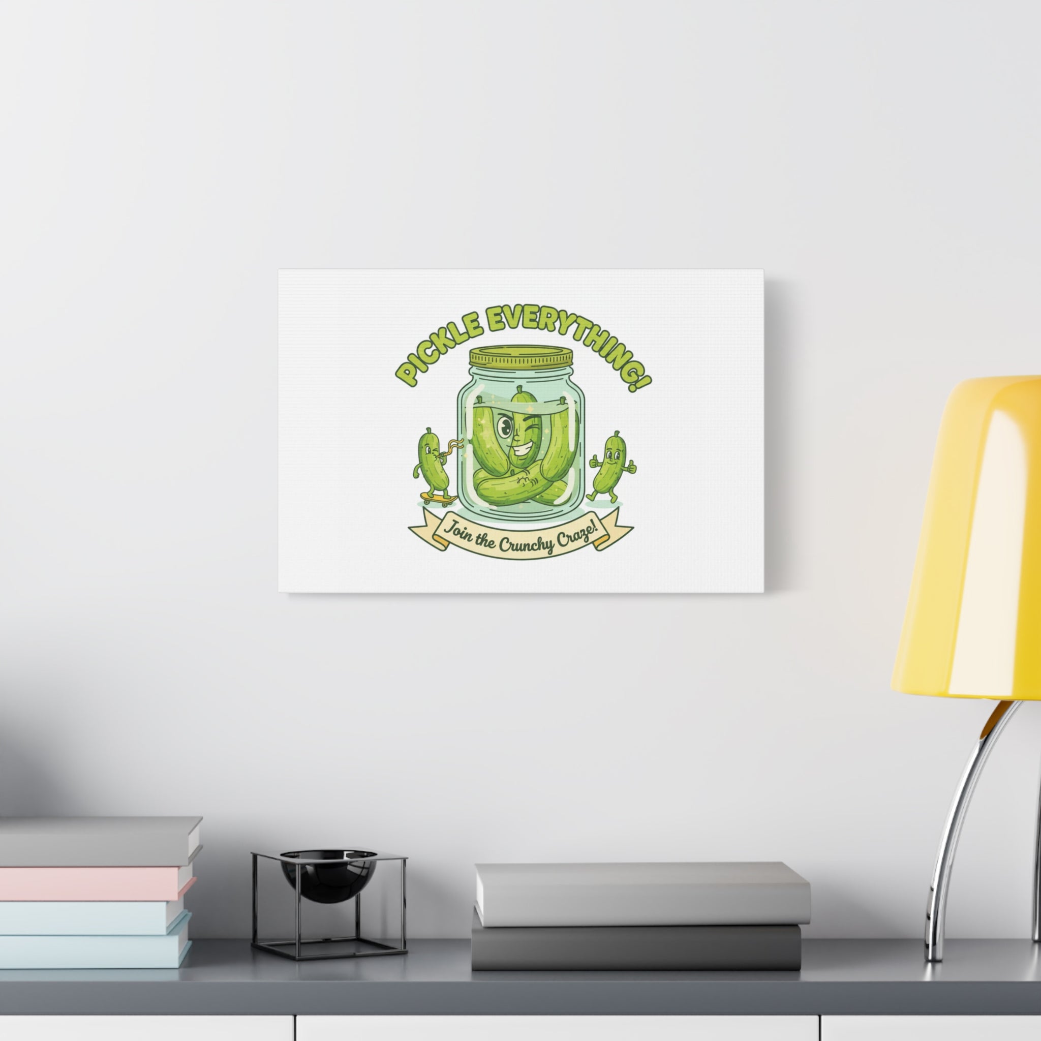 Pickle Everything! Matte Canvas | Brine Design, Pickle Lover Art
