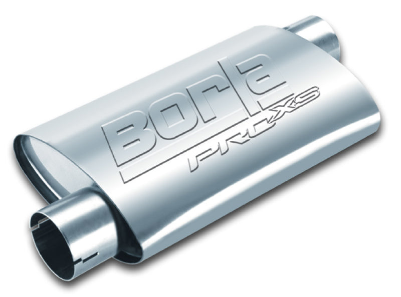 Borla Universal Pro-XS Muffler Oval 2.5in Inlet/Outlet Offset/Offset Notched Muffler 400490