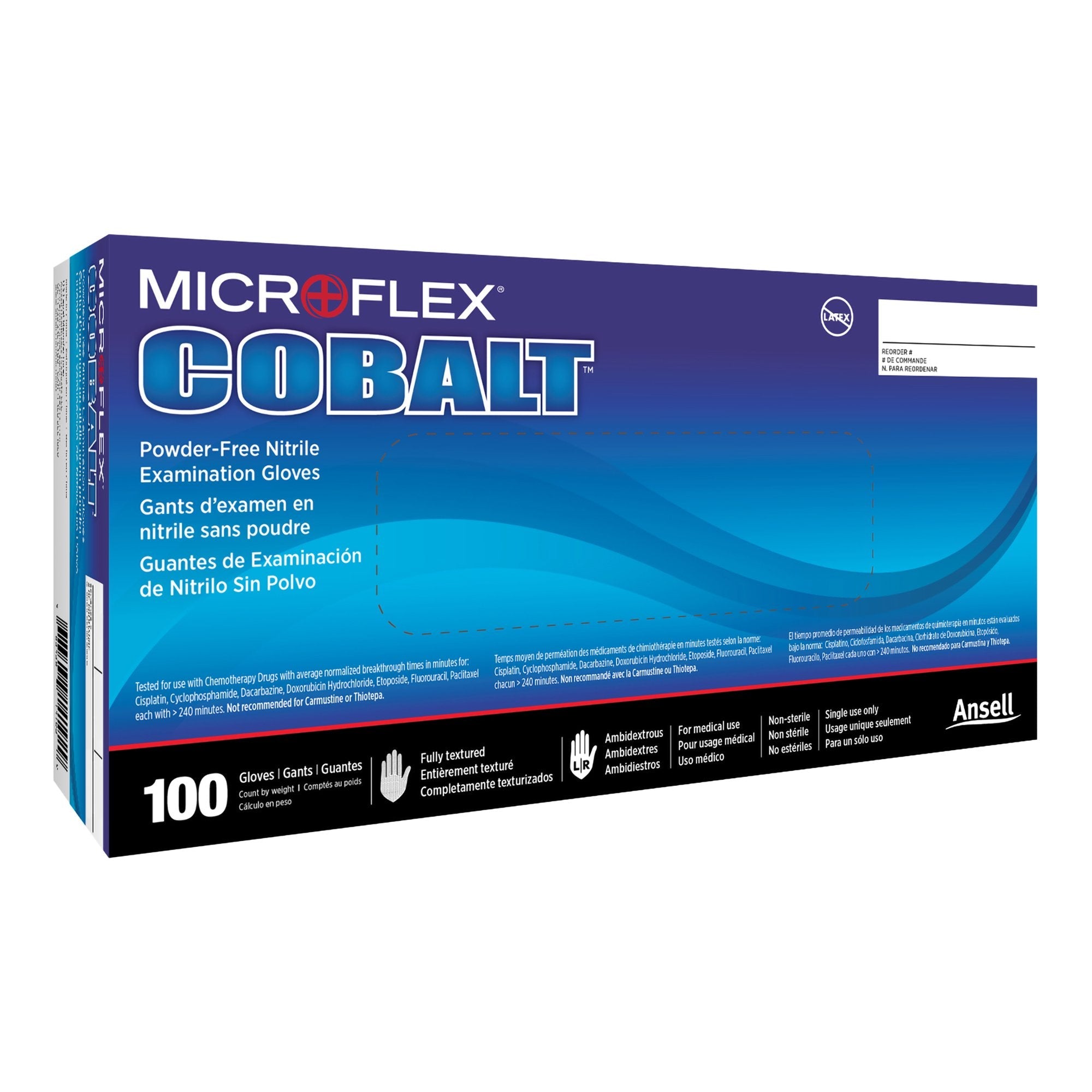 Microflex® Cobalt® Nitrile Exam Glove, Extra Large, Blue N194