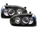 SPYDER Volkswagen Golf III 93-98 Projector Headlights LED Halo Black High H1 Low H1 PRO-YD-VG92-BK 5012135