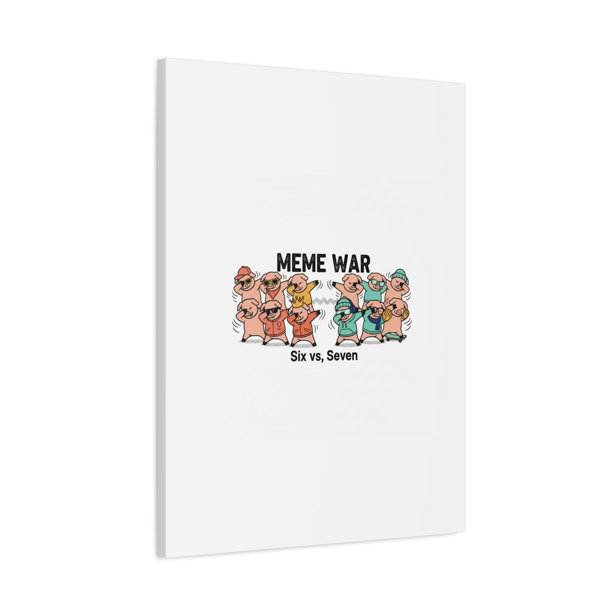 Meme War: Six vs. Seven Canvas Wall Art