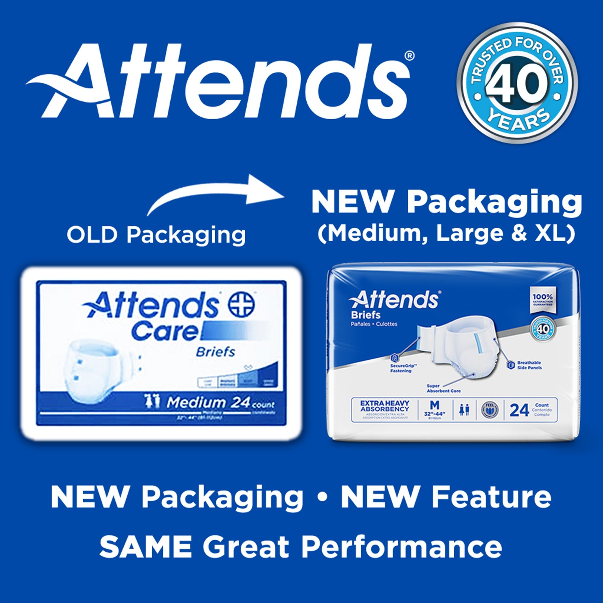 Attends® Extra Heavy Absorbency Briefs, Medium DDP20