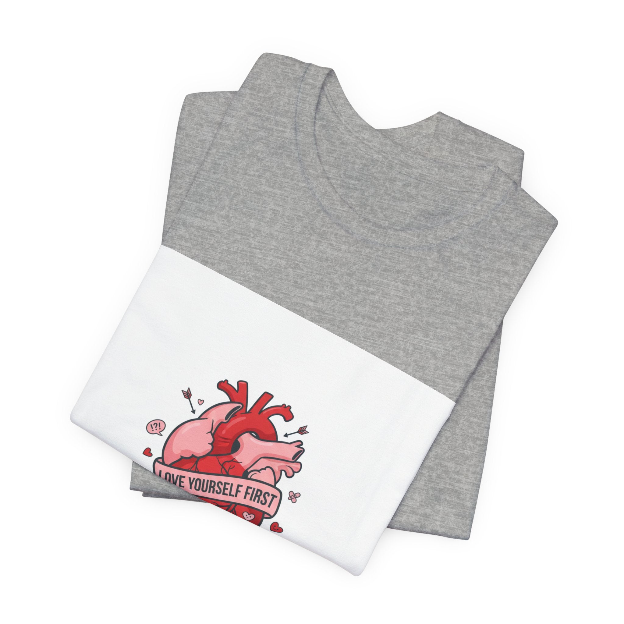 Love Yourself First Tee | anti love graphic, edgy heart shirt