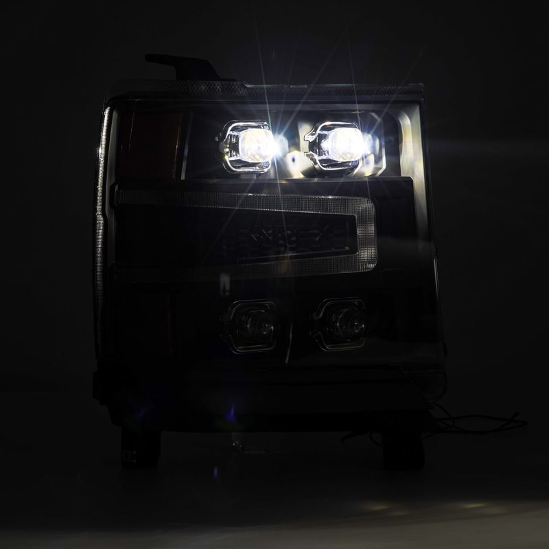 AlphaRex 16-18 Chevy 1500HD NOVA-Series LED Proj Headlights BK w/Actv Lgt/SeqSig & DRL (Req 810023) 880237 *Discontinued