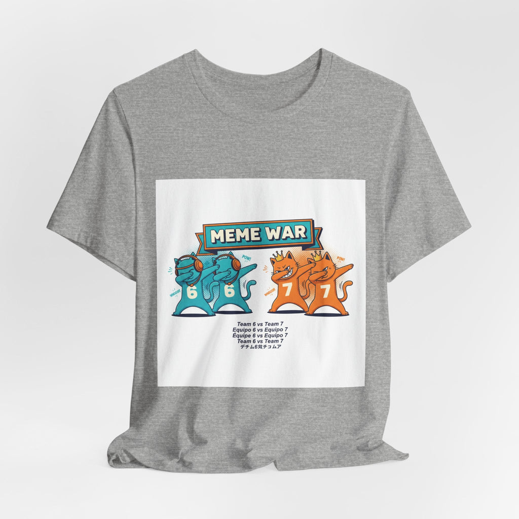 Meme War Cats Dabbing T-Shirt — Six vs. Seven Funny Graphic Tee