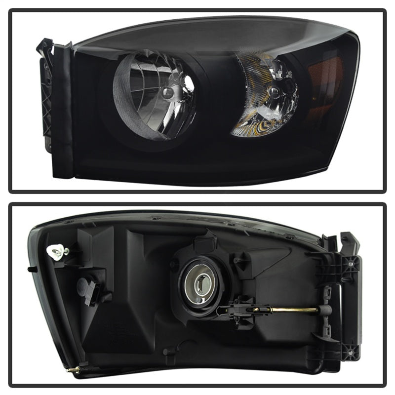 SPYDER Xtune Dodge Ram 1500 06-08 Amber Crystal Headlights Black Smoked HD-JH-DR06-AM-BSM 9030369