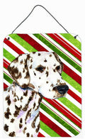 Dalmatian Candy Cane Holiday Christmas Wall or Door Hanging Prints Aluminum Metal Sign Kitchen Wall Bar Bathroom Plaque Home Decor Front Door Plaque, 12x16, Multicolor