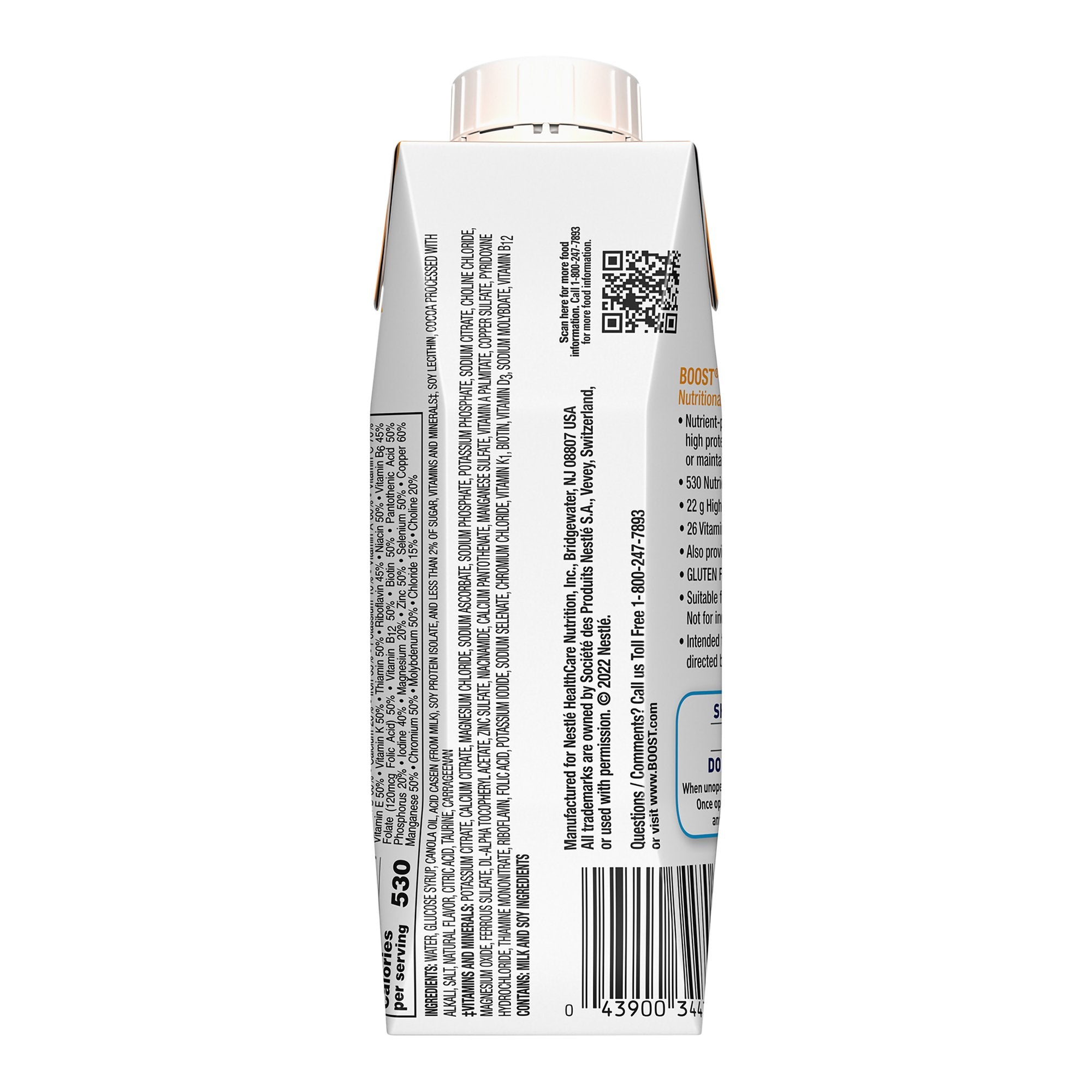 Boost® Very High Calorie Chocolate Nutritional Drink, 8-ounce carton 00043900906584