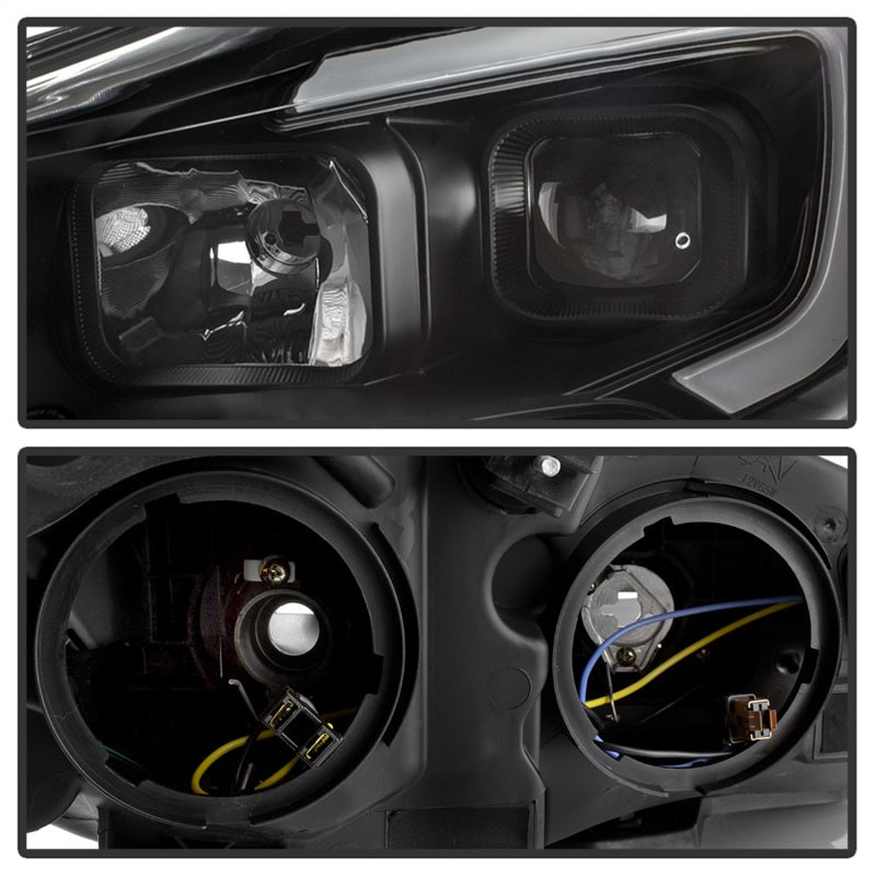 SPYDER xTune 13-16 Ford Escape LED Light Bar Halogen Projector Headlights - Black (PRO-JH-FESCA13-LB-BK) 9042904