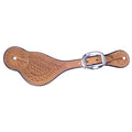 TOUGH1 BASKET STAMP SHAPED SPUR STRAPS - LIGHT OIL