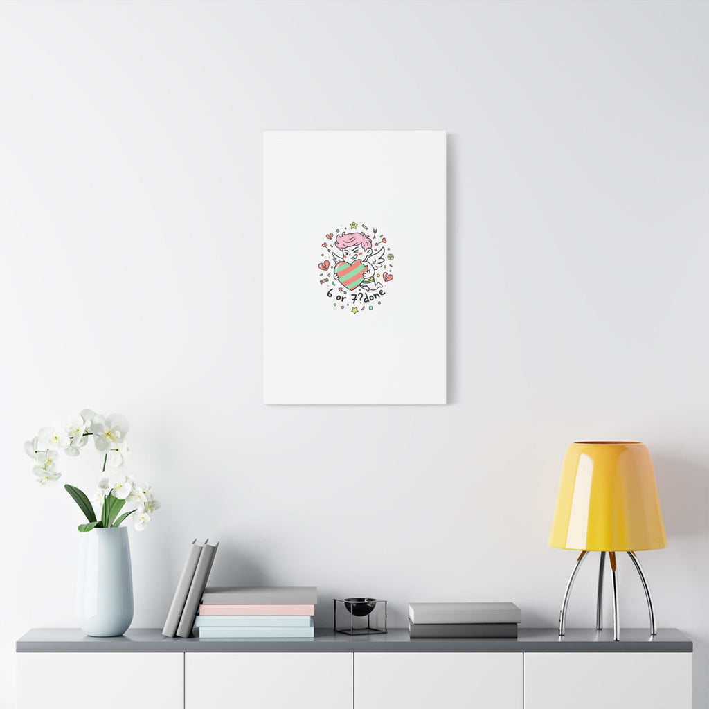 Weird Cupid heart illustration Canvas | Weird Valentine, quirky chaotic love