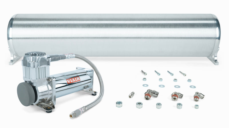 Air Lift 28in FLO Tank w/ Viair 444c Compressor (Incl. Fittings & Tank Mounting Hardware) 27764