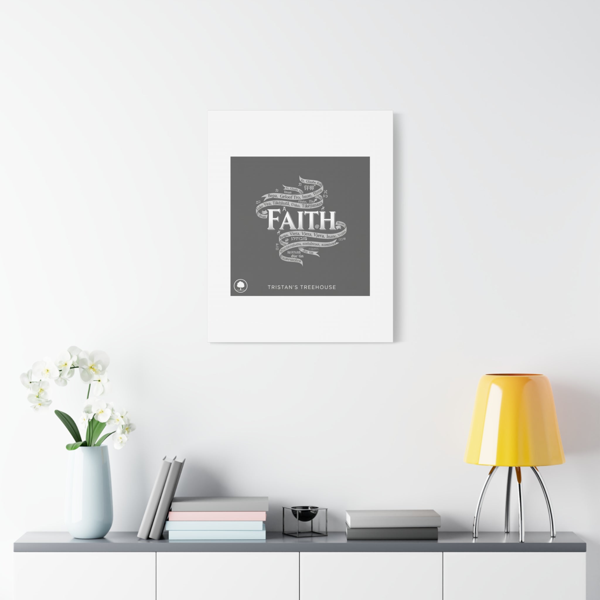 handwritten faith ribbon Canvas | sketch aesthetic, doodle design