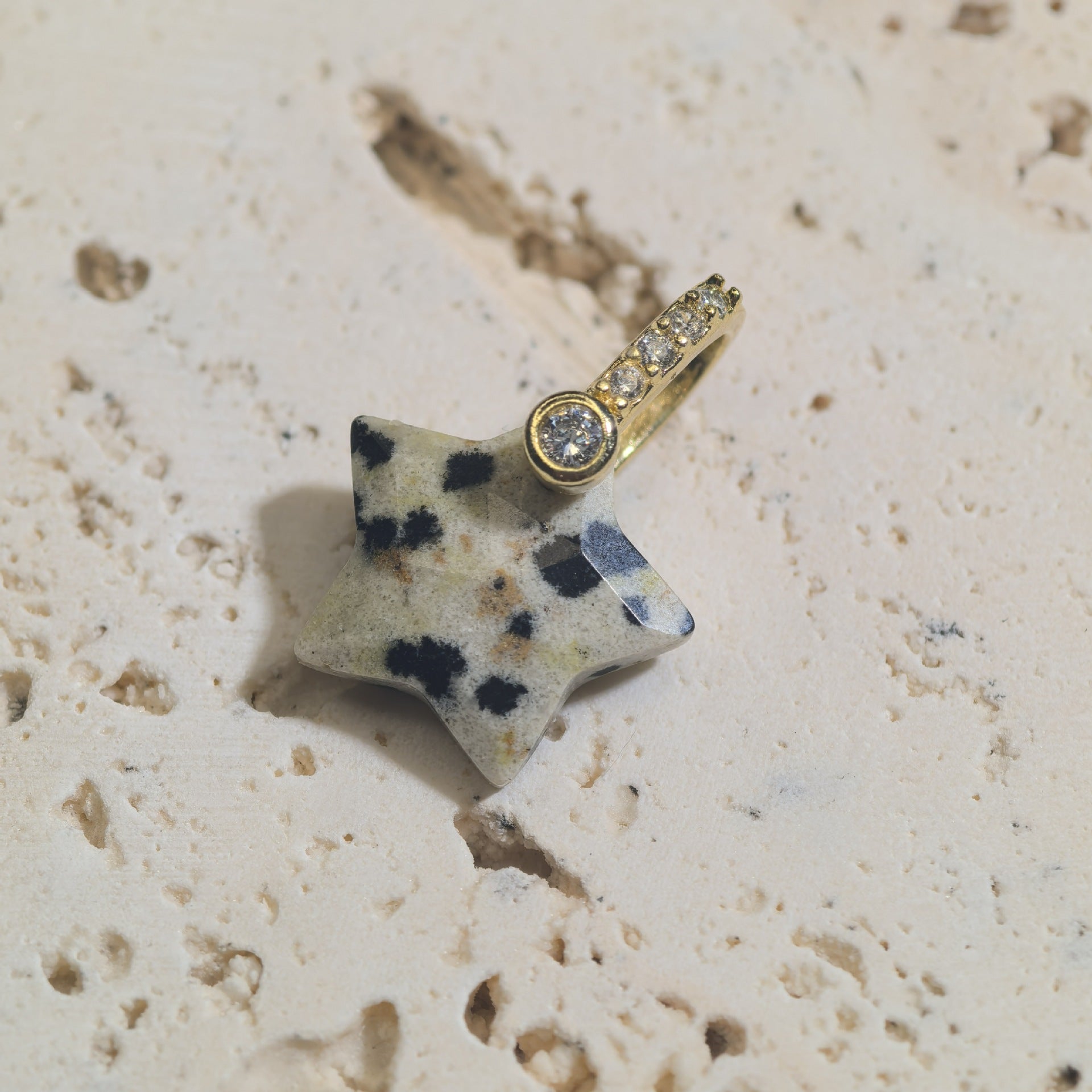 Natural Stone Cut-surface Star Pendant Five-pointed Star Charm