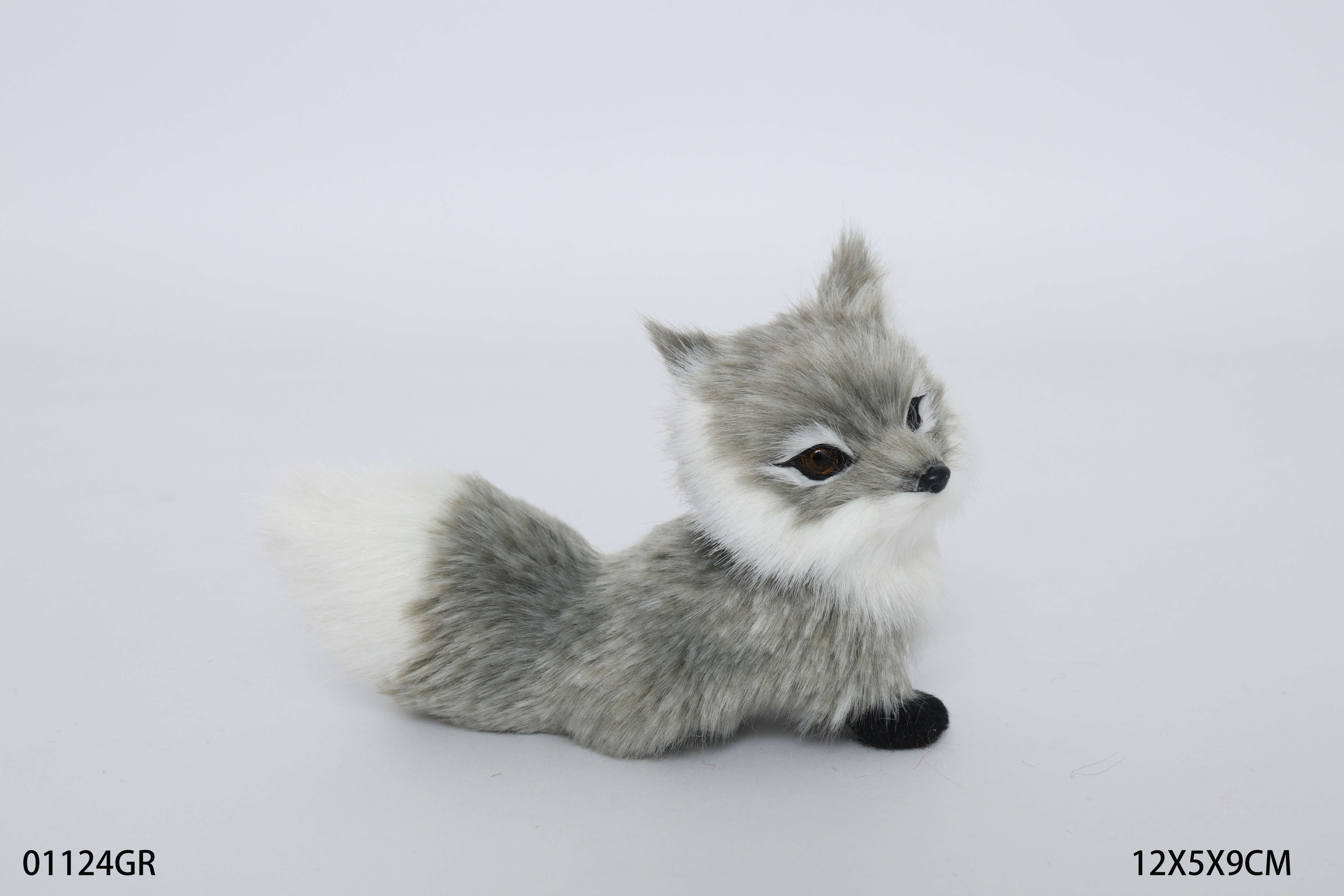 Creative imitation fox decoration-light brown-sitting with head up-1 piece