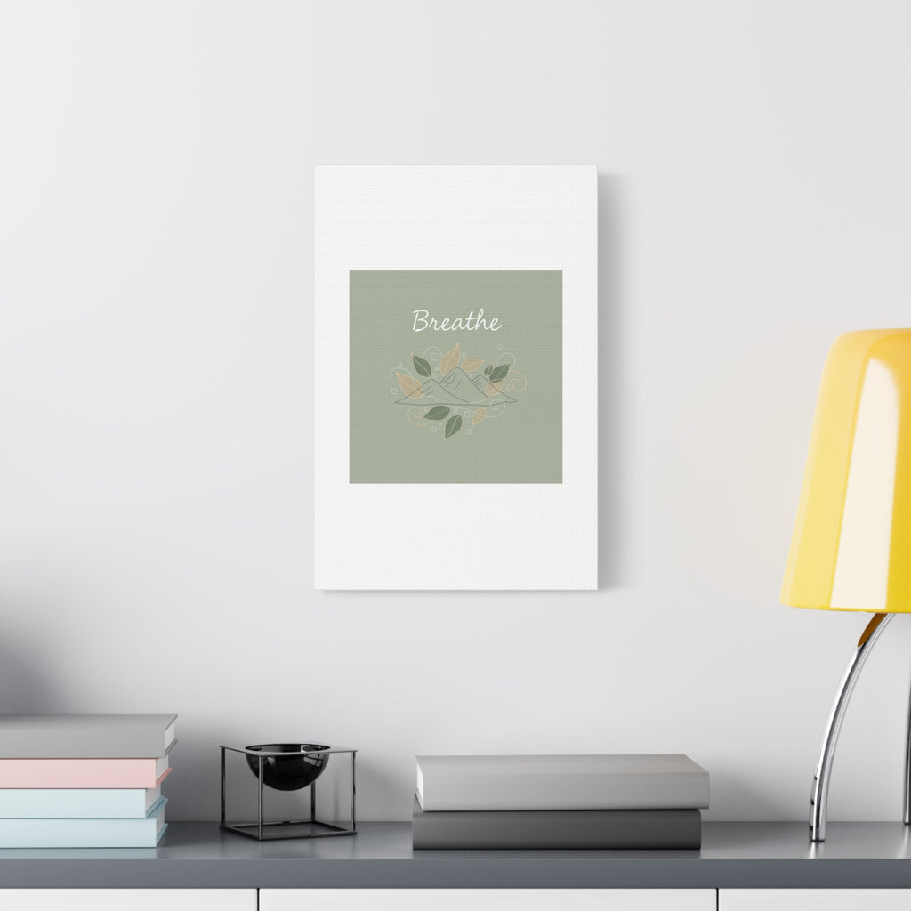 Breathe Mountain Line Canvas | Nature Symbols, Minimal Forest Wall Art