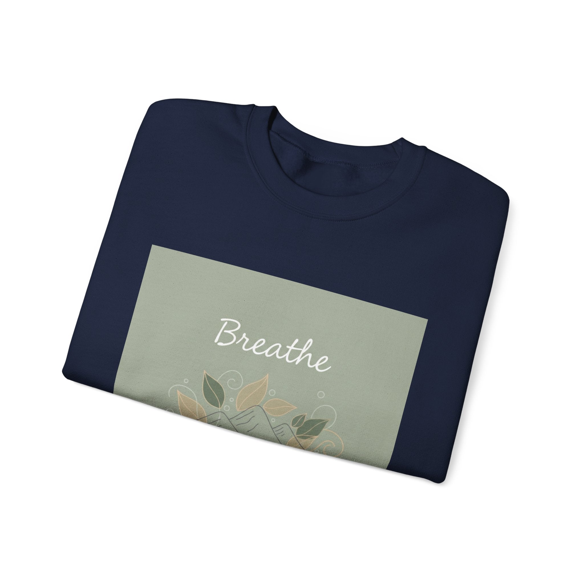 Breathe mountain leaf design Sweatshirt | nature vibes, calming minimal