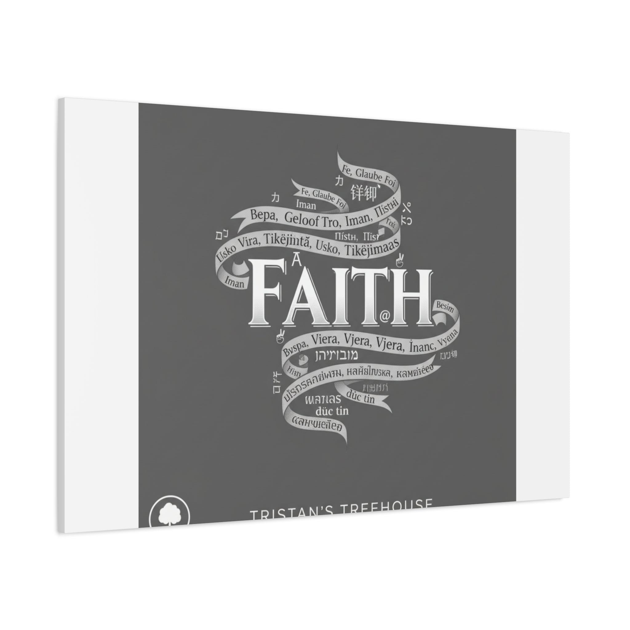 handwritten faith ribbon Canvas | sketch aesthetic, doodle design