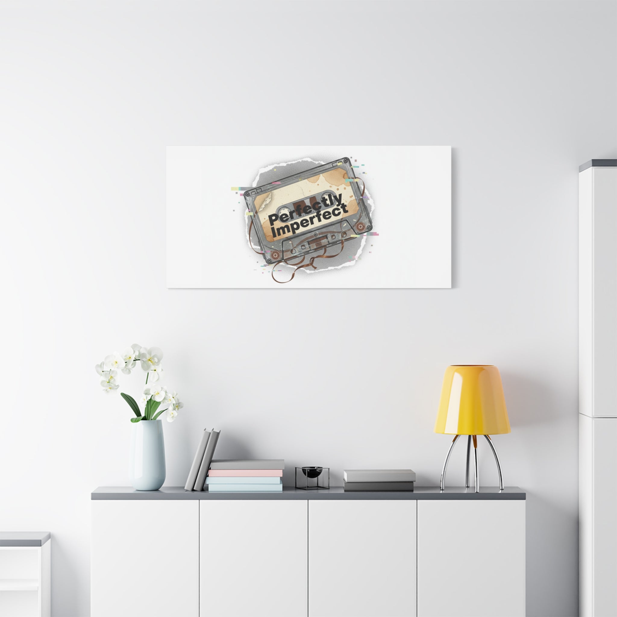 Perfectly Imperfect Cassette, Canvas Print | Analog Error, glitch art static