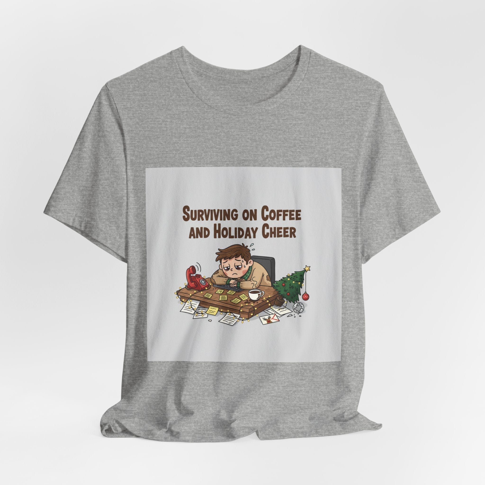 Surviving on Coffee and Holiday Cheer Tee | holiday stress shirt, festive but tired