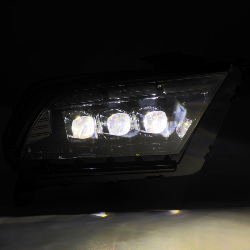 AlphaRex 13-14 Ford Mustang NOVA LED Proj Headlights Alpha-Blk w/Actv Light & Seq.Sig / SB DRL 880488 *Discontinued