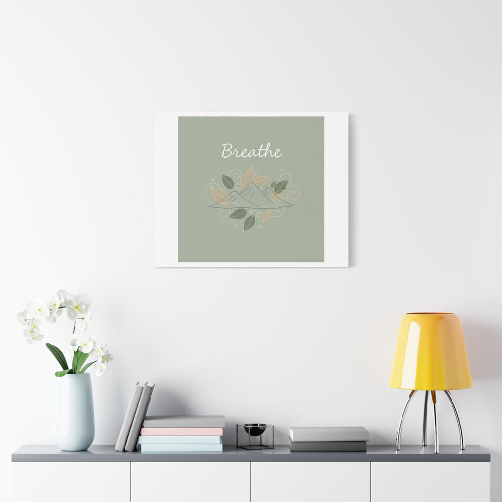 Breathe Mountain Line Canvas | Nature Symbols, Minimal Forest Wall Art