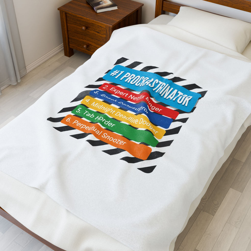 #1 Procrastinator Velveteen Plush Blanket | Top-List Ranking Graphic