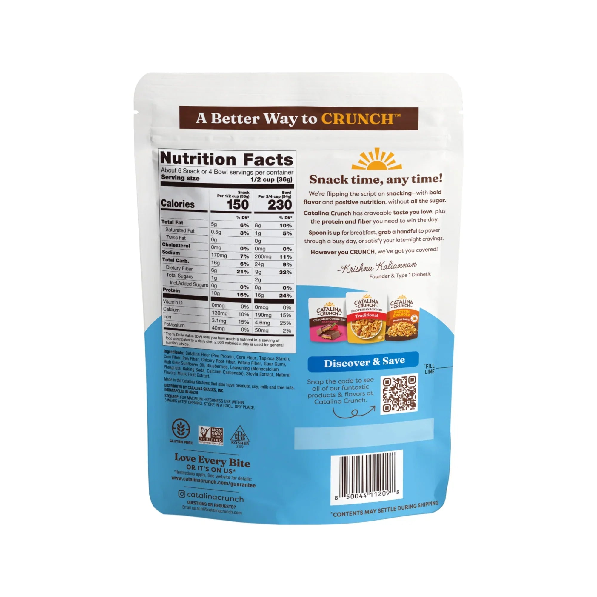 Catalina Crunch Blueberry Muffin Keto Cereal, 8 oz. (Pack of 6)