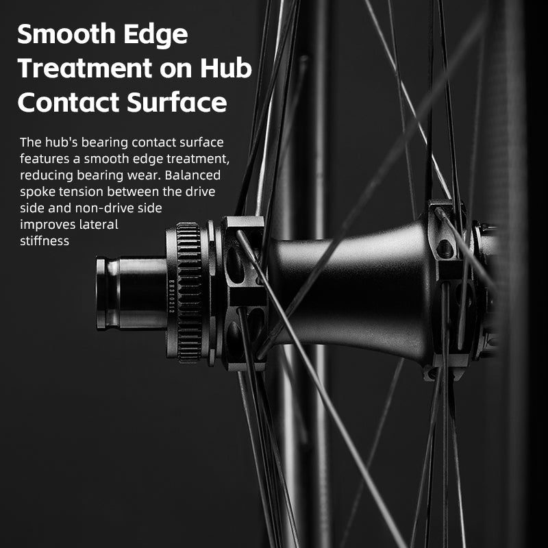 ROCKBROS Road Bike T700 Carbon Fiber Wheelset 50mm Rim Disc Brake Bike Wheels Clincher/Tubeless