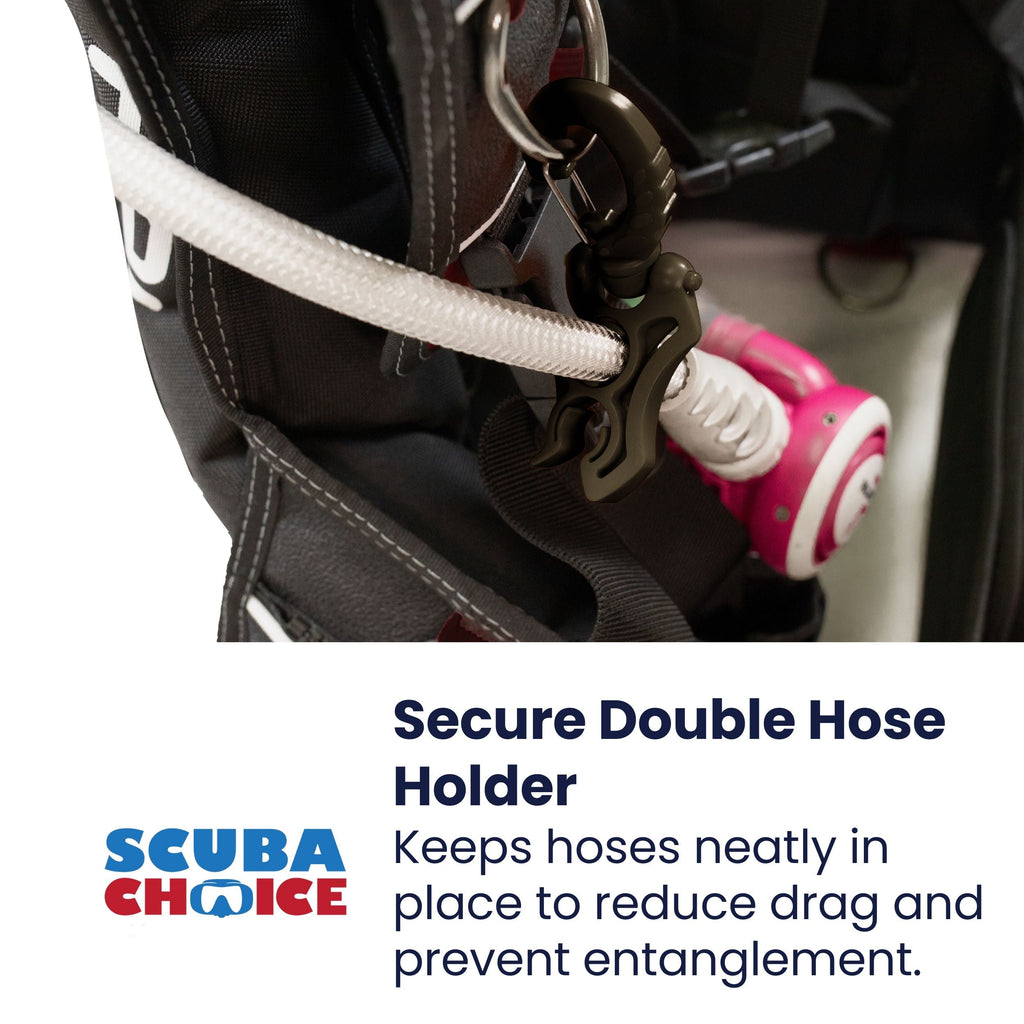 Scuba Diving Double Hose Holder with Clip