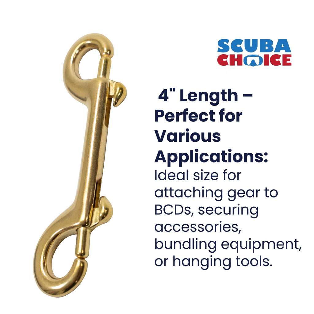 Scuba Dive 4" Brass Clip Double Ended Snap Bolt