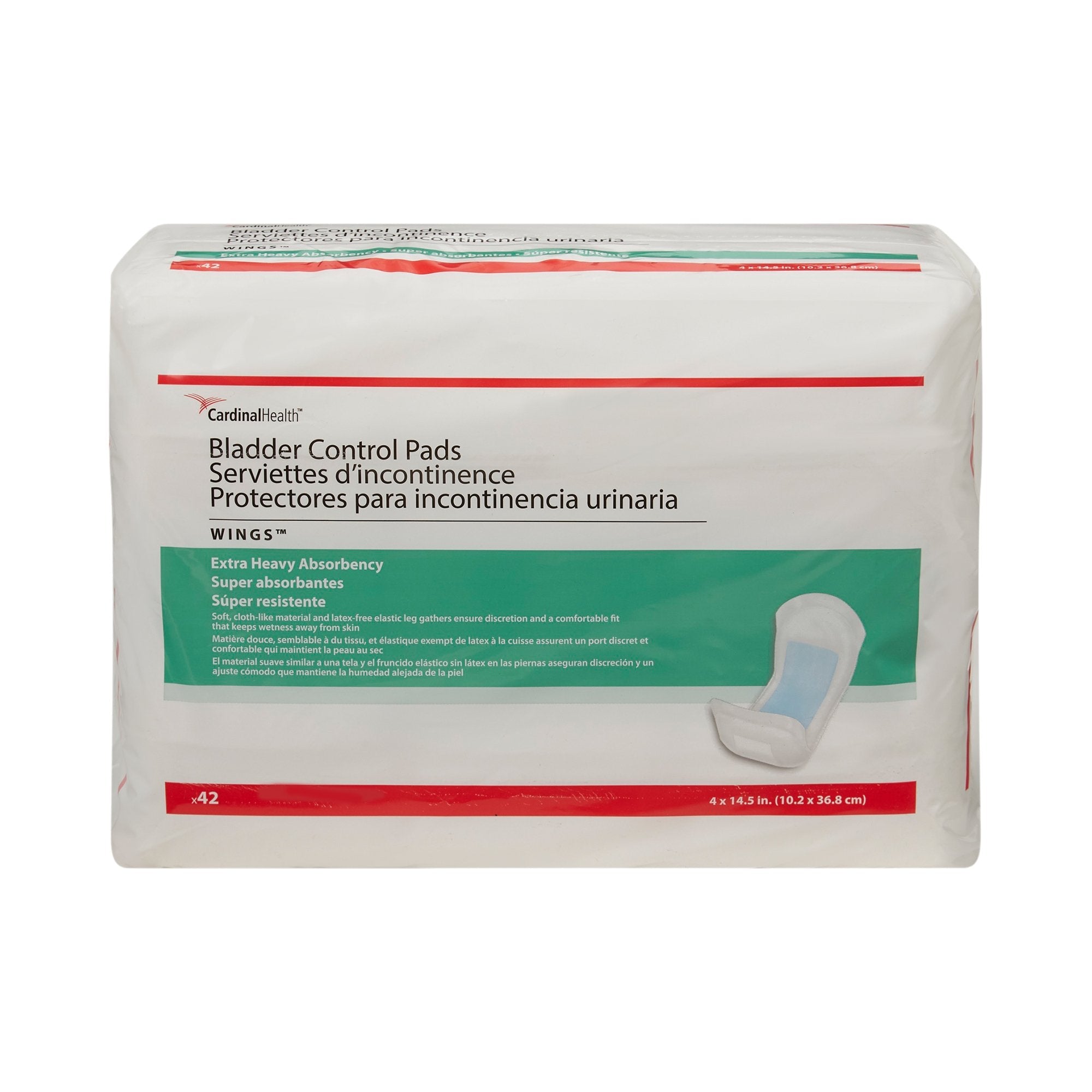 Sure Care™ Bladder Control Pads, Extra Heavy Absorbency, 4 x 14.5 Inch 1130A