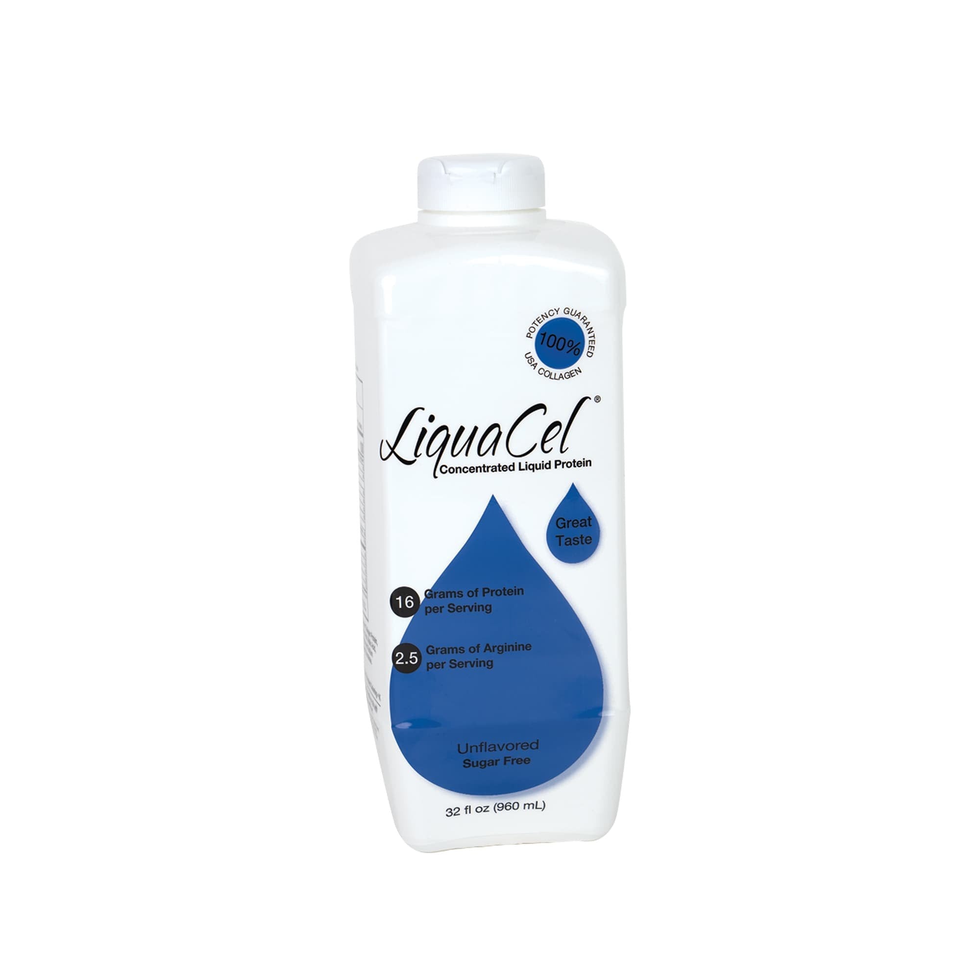 LiquaCel® Unflavored Concentrated Liquid Protein, Sugar Free, 32-ounce Bottle GH-113
