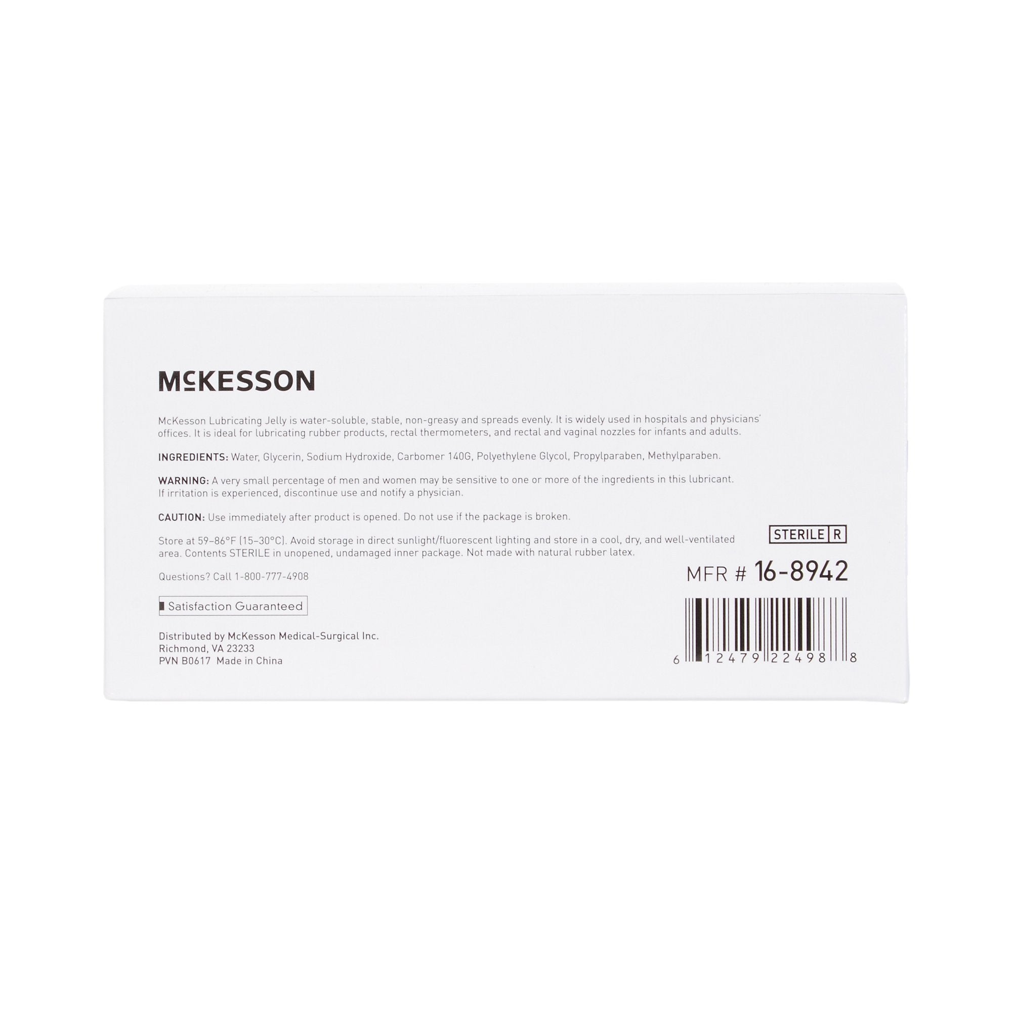 McKesson Lubricating Jelly, 3-gram Packet 16-8942