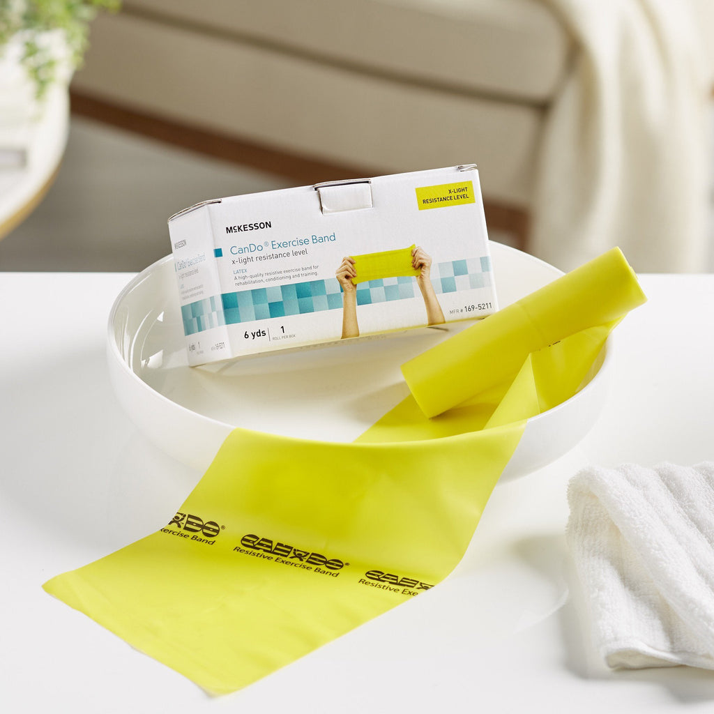 McKesson Exercise Resistance Band, Yellow, 5" x 6 Yard, Extra-Light Resistance 169-5211